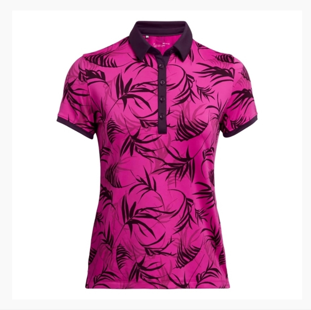 Under Armour Womens Zinger Short Sleeve Golf Polo Shirt Top - Medium, Pink